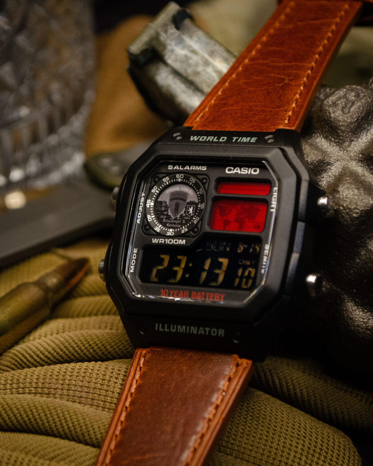 Juiced build — black case with Monster Energy-themed dial