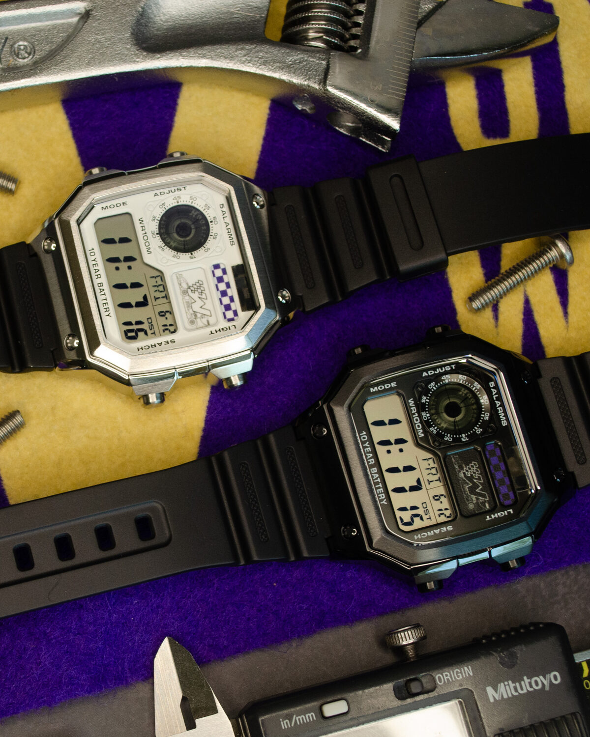 Pole Position build — steel case Casio Royale with motorsport-themed dial
